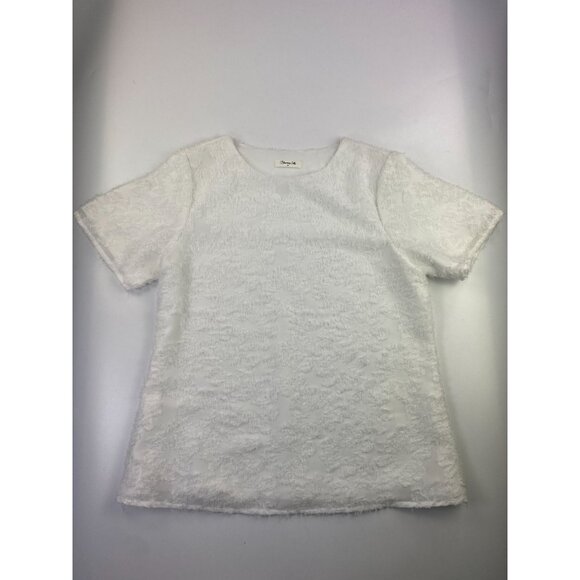 Blooming Jelly Women's M White Round Neck Chiffon Blouse - Picture 1 of 3